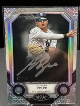 Anthony Volpe 2024 Topps Tier One Autograph Holo Silver Foil #7/10