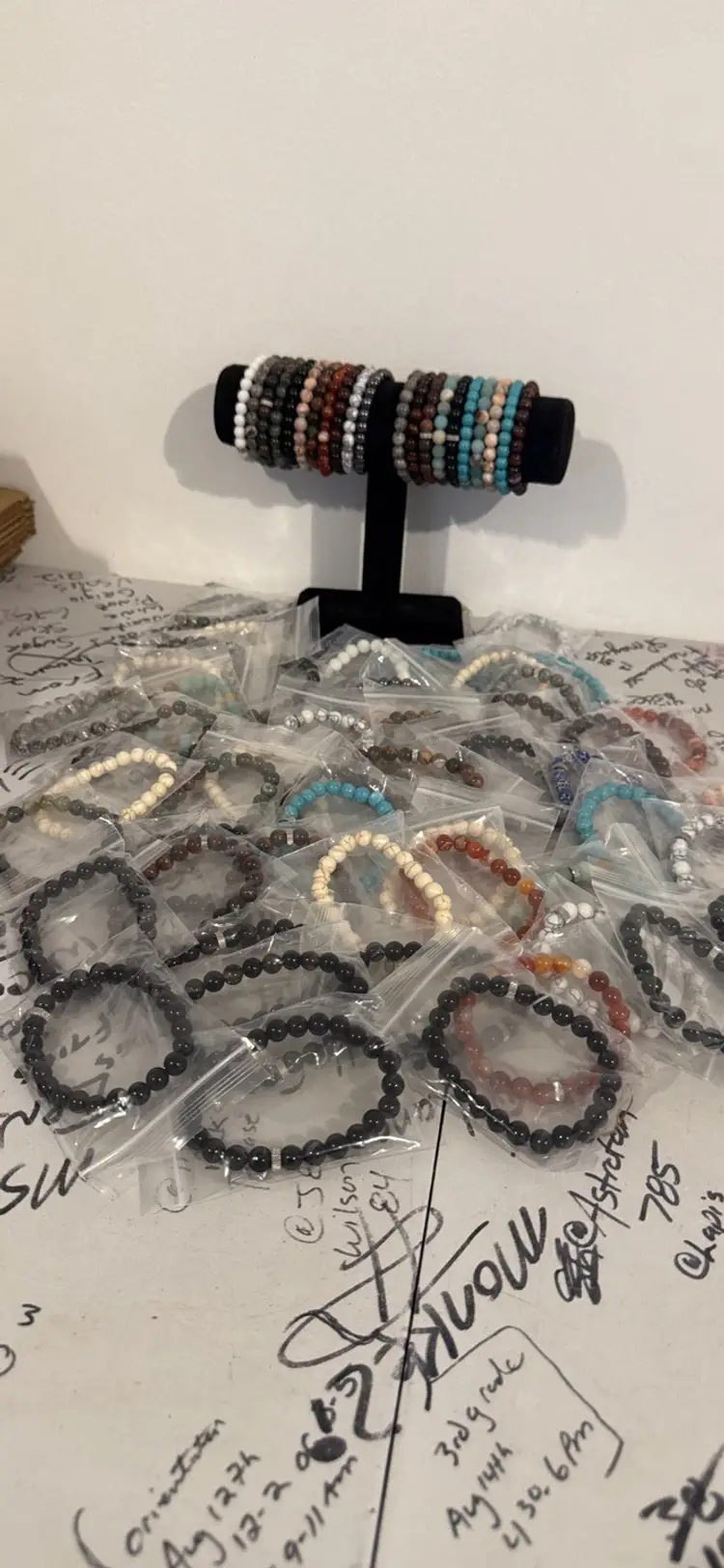 76 Stone  Bracelets Size 6 1/2” Stretchy