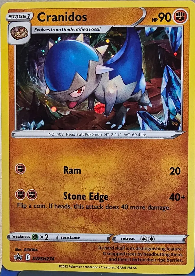 Pokemon TCG - Holo Cranidos SWSH274 - Black Star Promo 2022