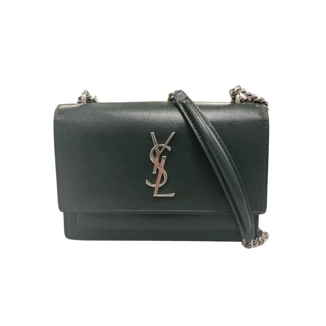 Saint Laurent Green Sunset Flap Bag