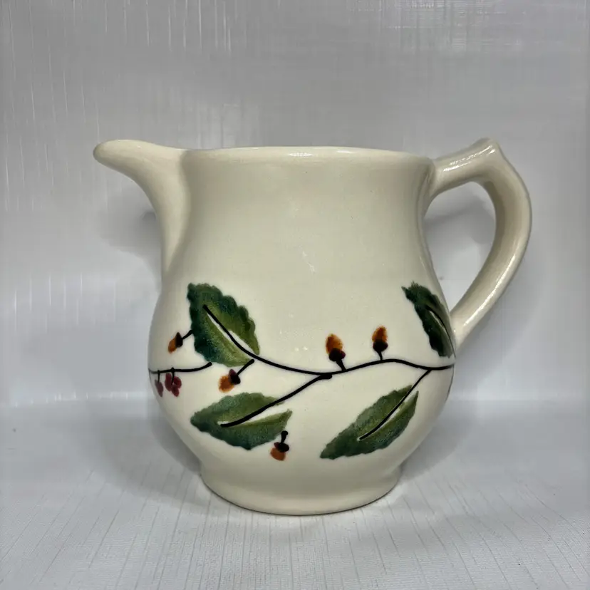 Hartstone Pottery Ceramic Pitcher Made USA Farmhouse Country 1976 Vintage