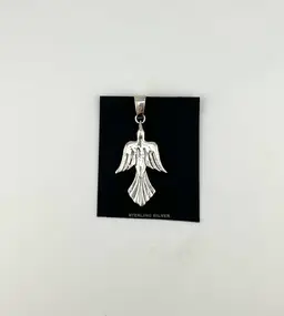 Vintage George Sandoval Sterling Silver Bird Pendant 2.75”