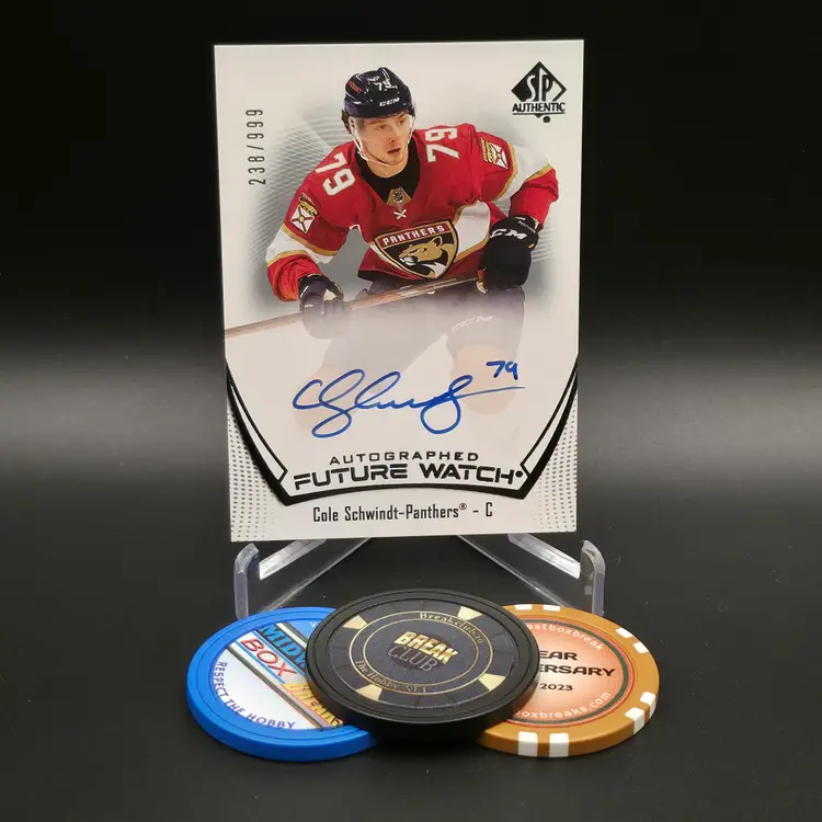 Cole Schwindt FWA 2021-22 Upper Deck SP Authentic Hockey Future Watch Autograph Insert Numbered 238/999 Card #193 - Florida Panthers