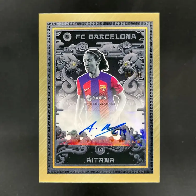 Aitana Bonmati 2023 Topps Year Of The Dragon Etched In Stone Autograph /50 Barcelona FC Soccer Card