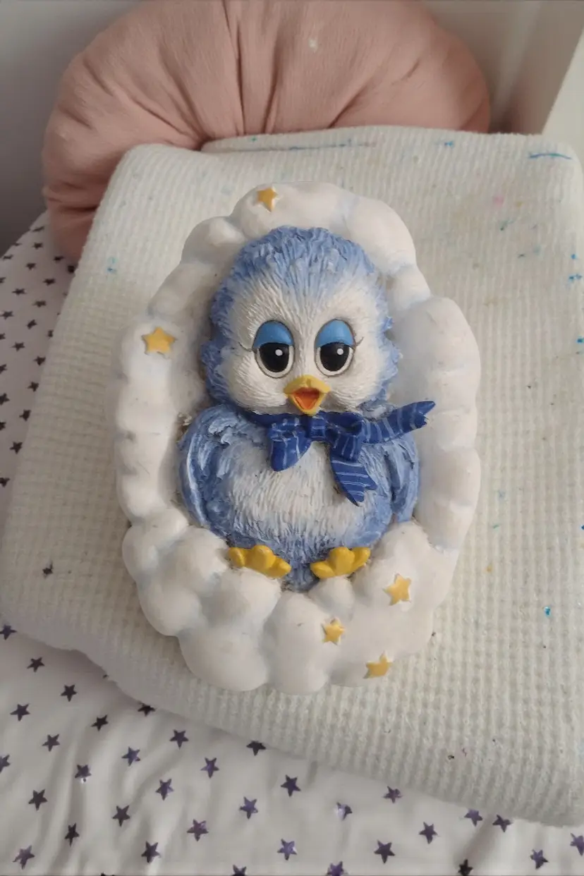 Vintage 90s Sonshine Promises "A Baby Boy Perfect Miracle" Bluebird Figurine
