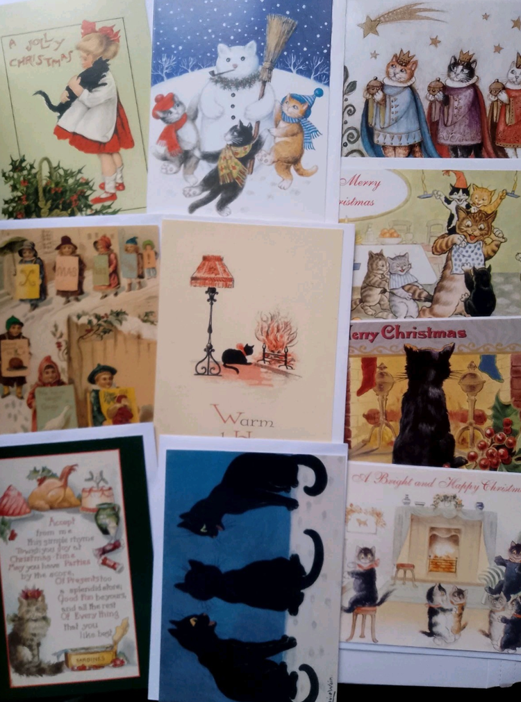 10 x Vintage Design Christmas Cards Random Pack #22