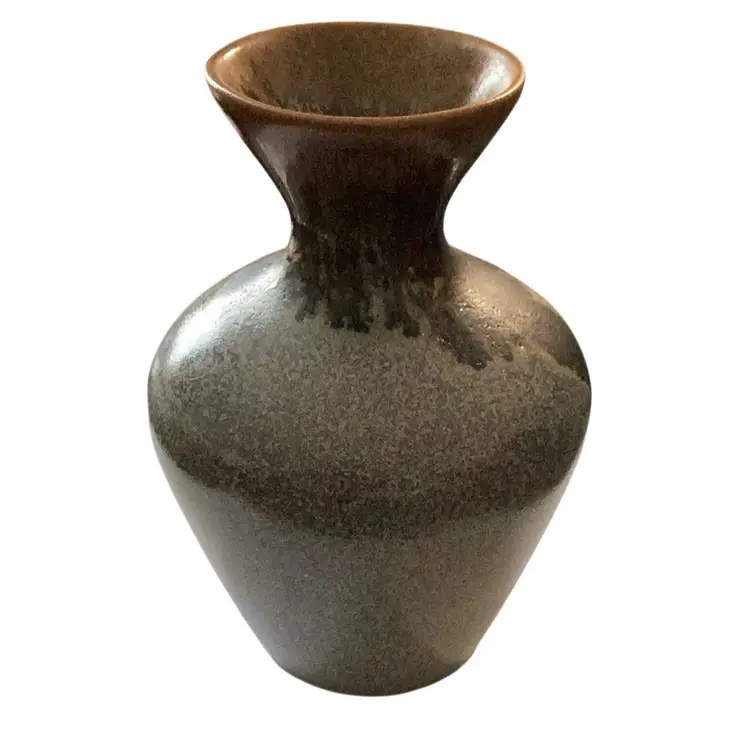 Pigeon Forge Pottery Gray Teal And Brown Vase Signed By Douglas Ferguson  7 Inches Tall