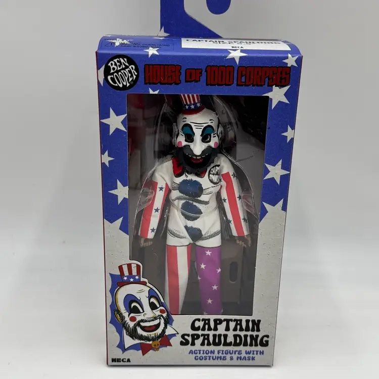House Of 1000 Corpses Captain Spaulding Neca Ben Cooper 5.5” Clothed Halloween Costume & Mask Action Figure