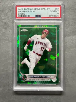 2022 Topps Chrome Update Sapphire #92 SHOHEI OHTANI Green Refractor #60/75 PSA 10
