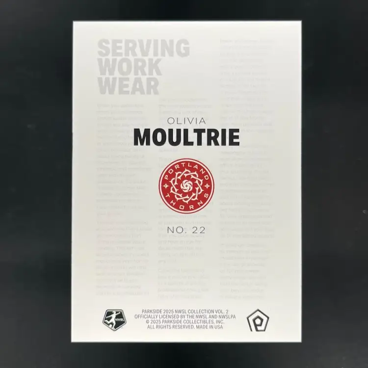 Olivia Moultrie 2025 NWSL Parkside Vol 2 Office Attire Soccer Card