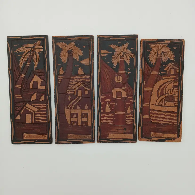 Carved Tropical Plaques - MDF