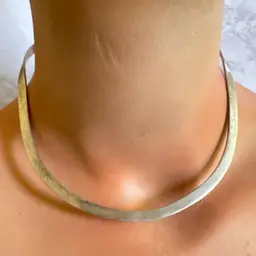 Sterling Silver U-Shape Collar Torque Choker Necklace Mexico 925