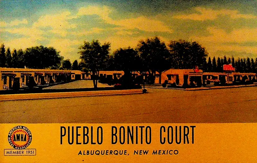 Pueblo Bonita Court Albuquerque New Mexico Postcard