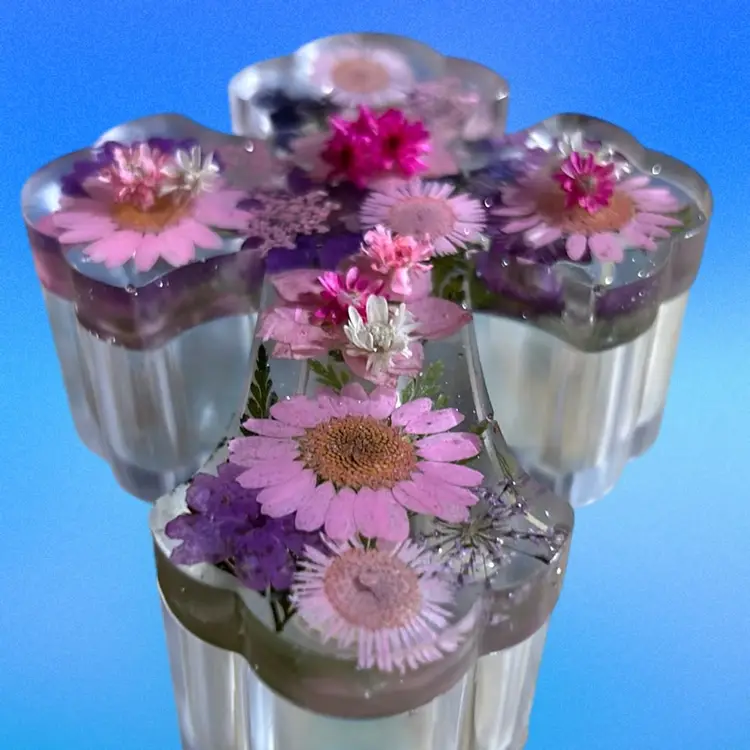 Cross Trinket Box Made With Dried Flowers