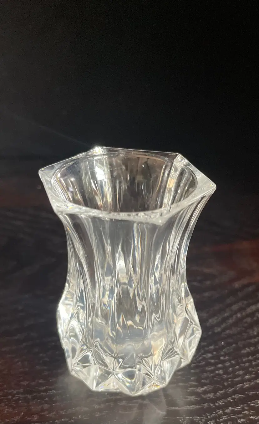 Glass Bud Vase. Clear. Tooth Pick Holder.  Tiny Treasure