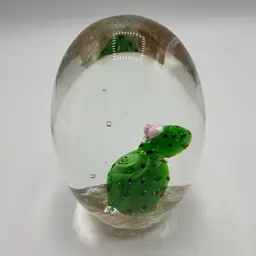 Dynasty Gallery China Dinosaur Shaped Cactus Egg Shaped Paperweight