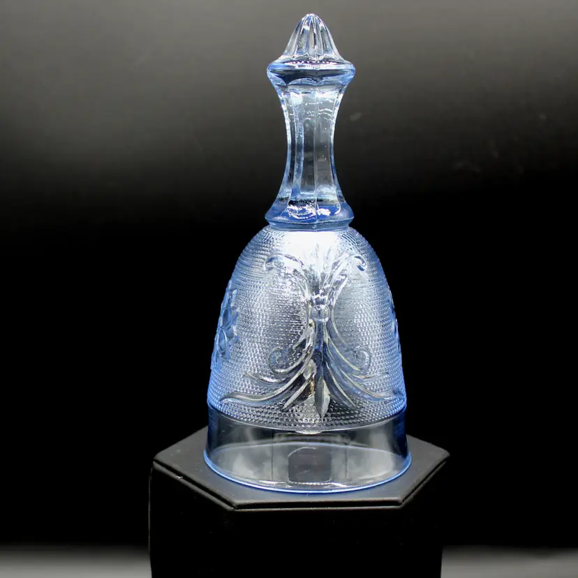 Vintage Indiana Glass Bell Tiara Ice Blue Sandwich Pattern Collectible Colonial