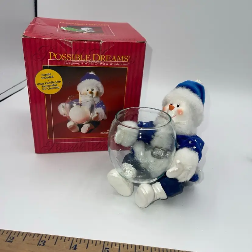 Possible Dreams Ltd. Snowman Candle Holder 2001 Christmas