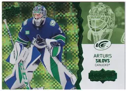 2023-24 Upper Deck Ice Green #140 Arturs Silovs Vancouver Canucks Hockey Card