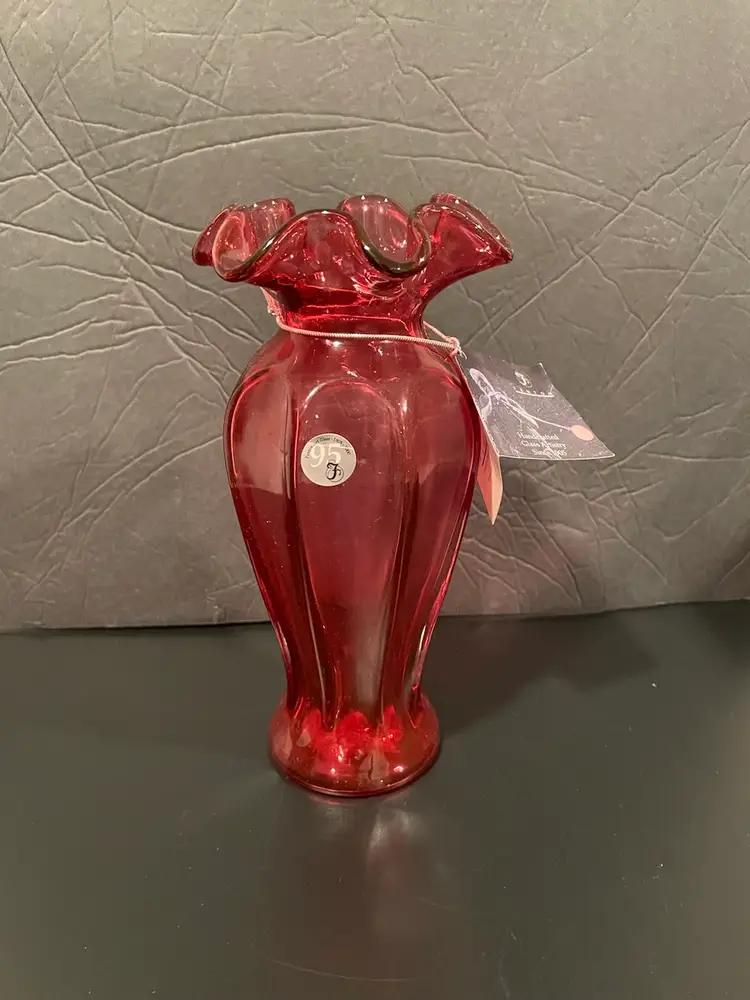 Fenton Cranberry Vase 