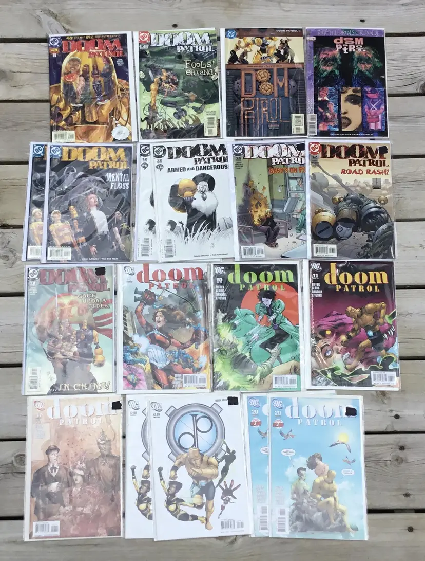 Doom Patrol, lot of 19 comics, 2002 - 2011 bagged & boarded when new, not graded