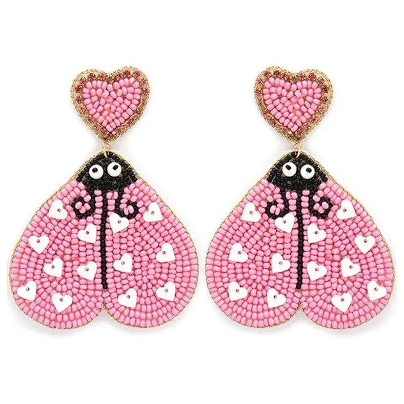 Ladybug Heart Earrings NIP