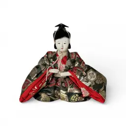 Vintage Japanese Ichimatsu Doll in a Silk Kimono Figurine