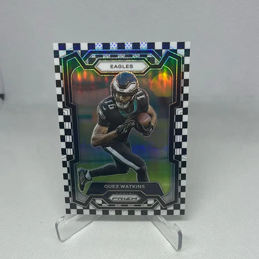 2023 Panini Prizm Quez Watkins #246 Black And White Checker Prizm Philadelphia  Eagles