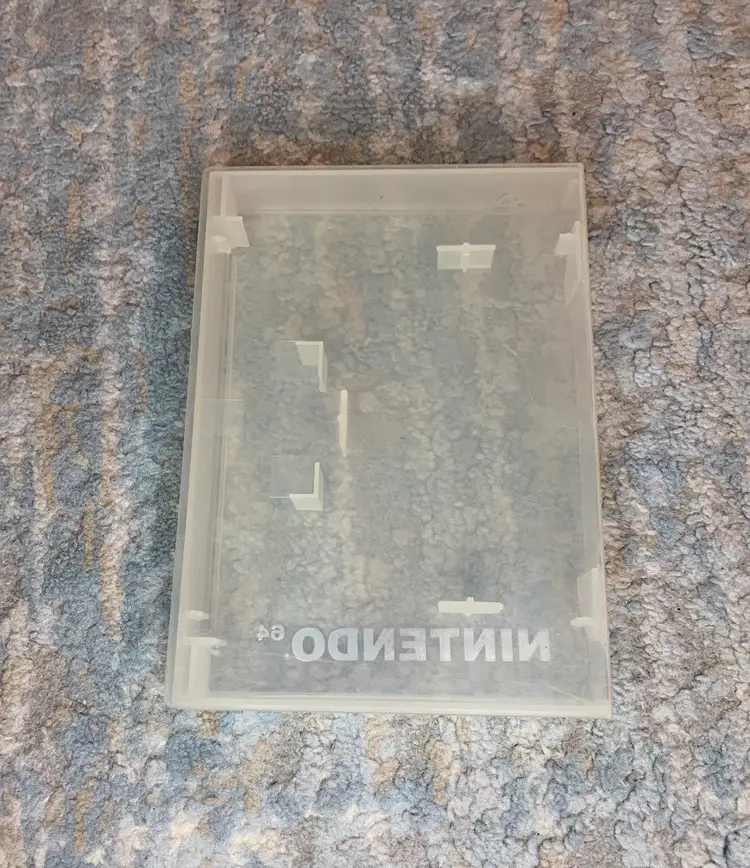 2- Nintendo 64 N64 Clear Red Logo/ Clear Blue With Blue Logo  Video Game Clam Shell Genuine OEM Authentic