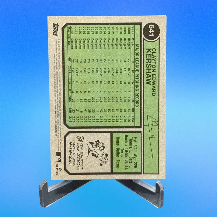 Clayton Kershaw 2023 Topps Heritage Chrome Purple Refractors #641 Los Angeles Dodgers