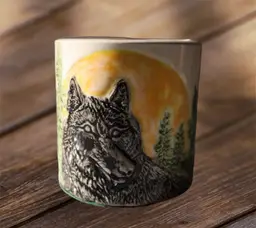 ‘Wolf Series 1’ Ceramic Pen/Pencil Holder