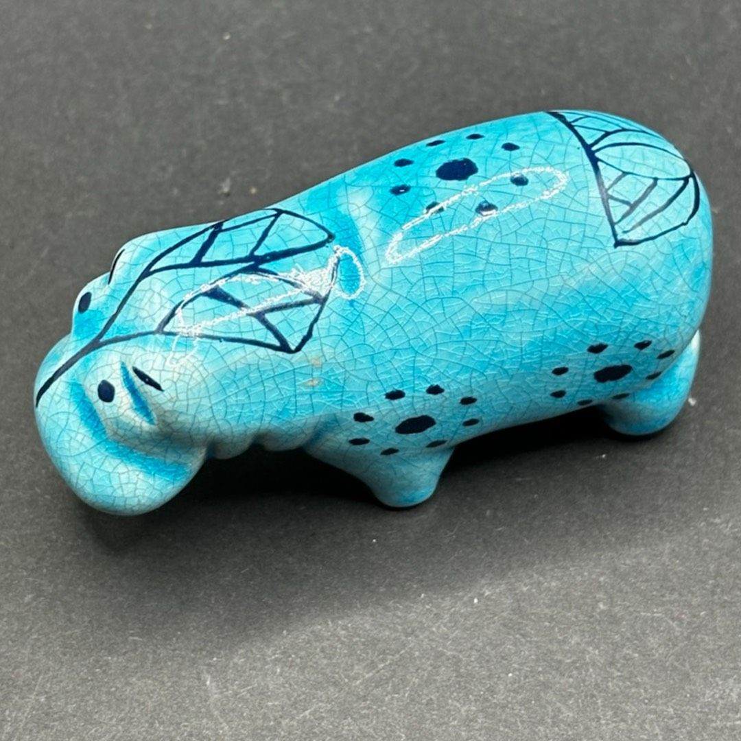 BMPL British Museum Blue Ceramic Egyptian Hippopotamus William The