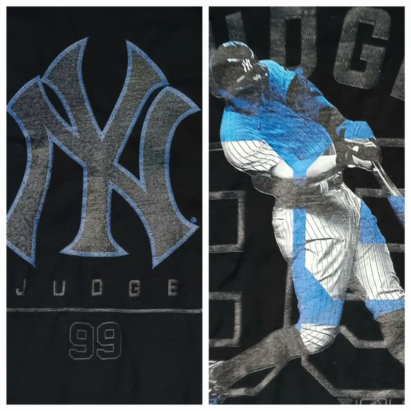 Aaron Judge Black New York Yankees t-shirt Double Sided MBL Baseball