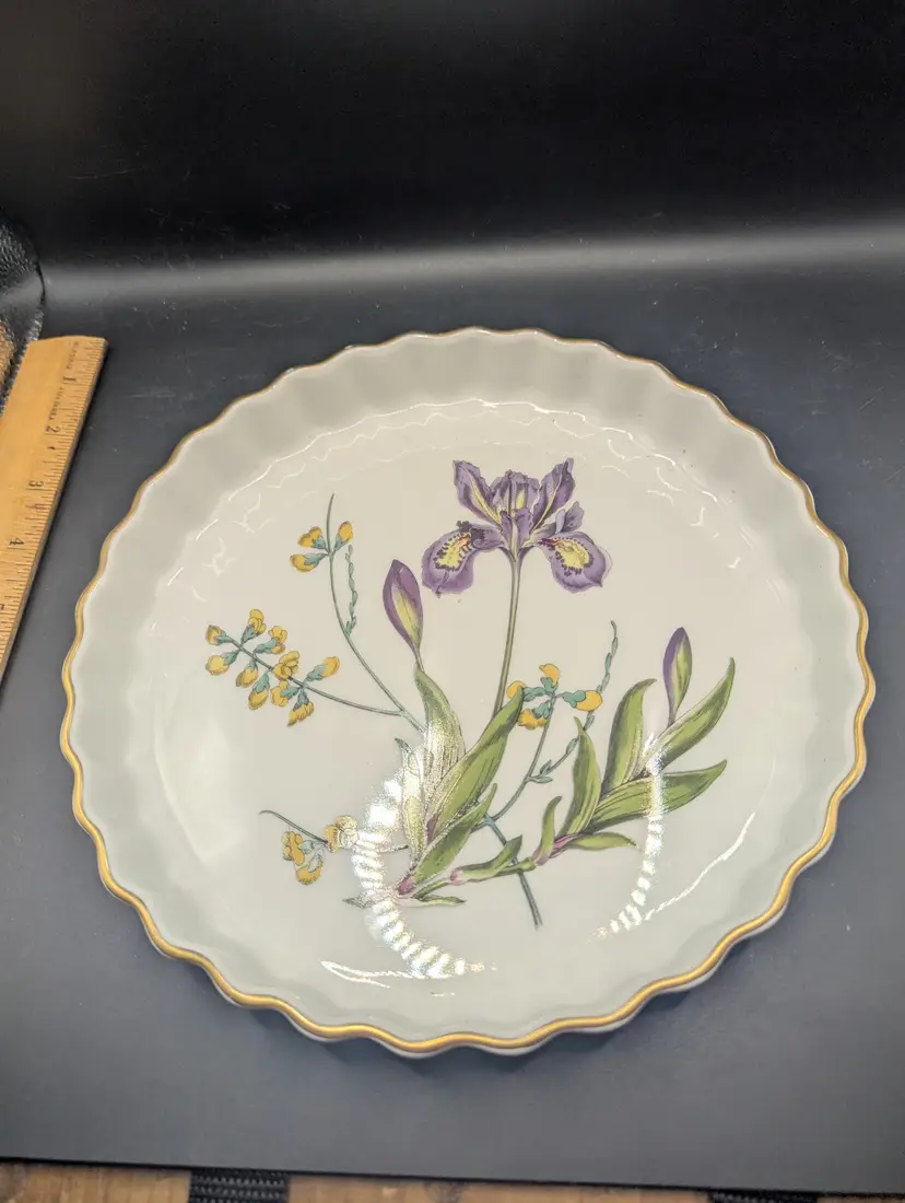 Spode Stafford Flowers Iris/Sphaerolobium Baking Serving Dish Quiche Oven-Table