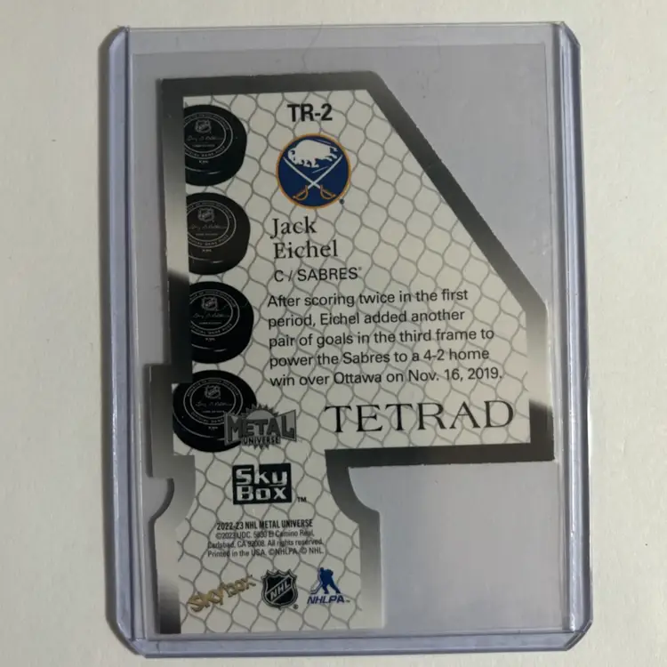 2022-23 Skybox Metal Universe Tetrad Jack Eichel #TR-2 Buffalo Sabres