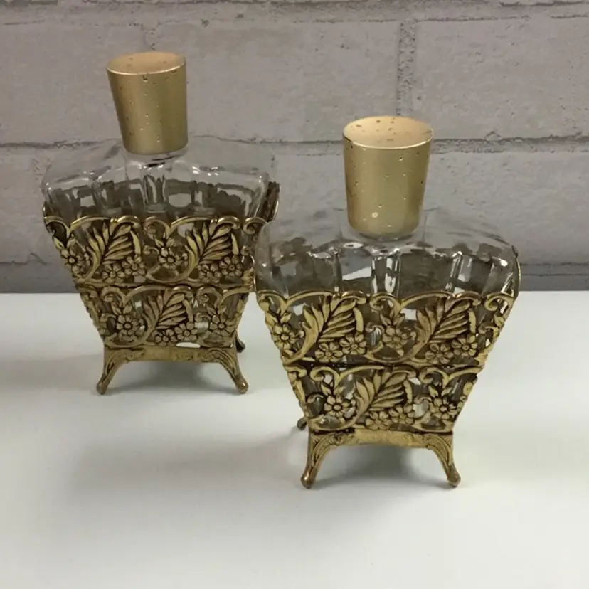 Vintage Perfume Bottles Including Holders 5.5”H