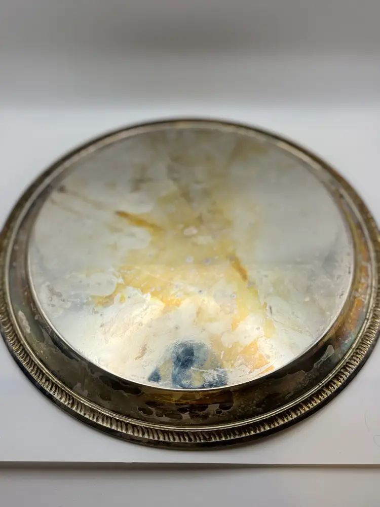 Vintage Silver Plated Serving Tray 13” Diameter