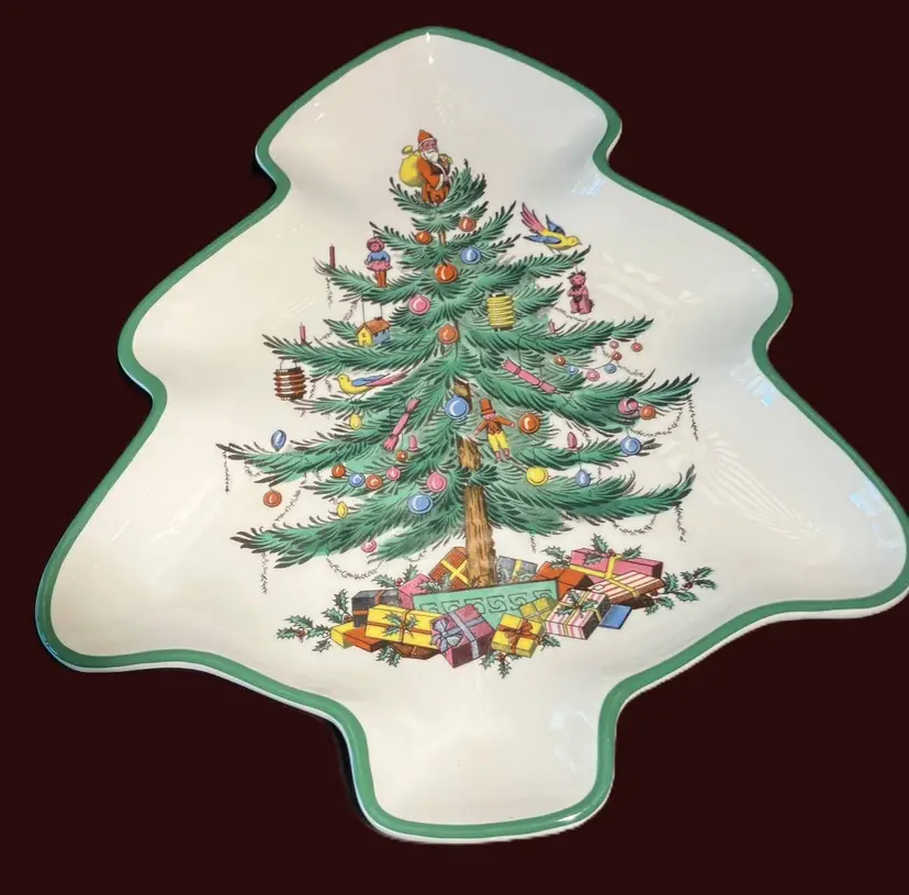 SPODE Christmas Tree-Shaped Dessert Dish S3324