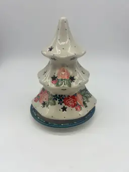 #34 Polish Pottery Christmas Tree Luminary