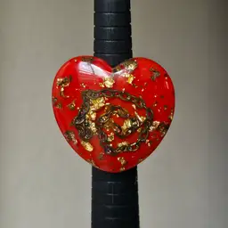 Vintage Lucite Large Red Heart Ring Estimated Size 6