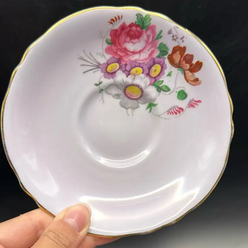Vintage Paragon Lavender Fine Bone China Saucer by HM the Queen Mary England Floral 5.5”
