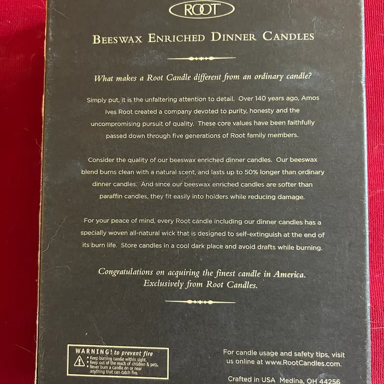 (4) Root Grecian Collenette Timberline 7” Candles Purple Cream Unlit