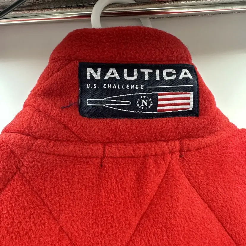 Nautica Nautech Women's Size S Vest Made in USA Regular Fit Fleece Red Quilted