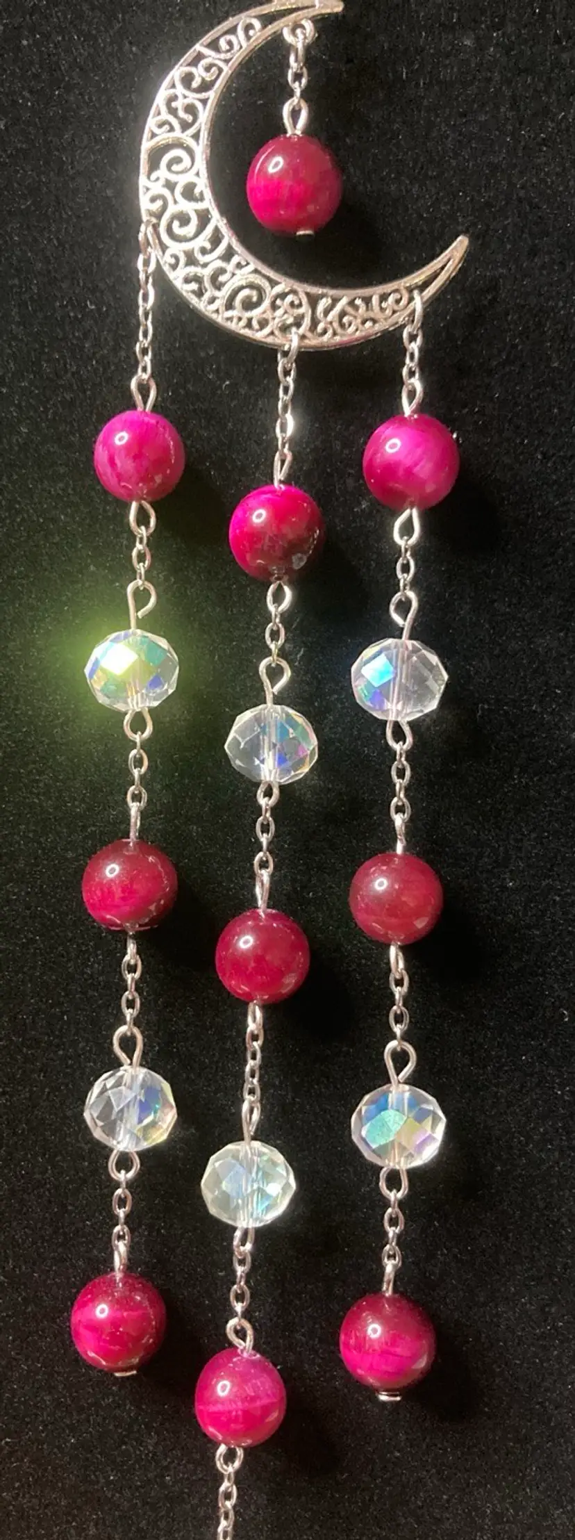 Made By Me Sun Catcher 11”! Vintage AB Crystals used off a vintage necklace!