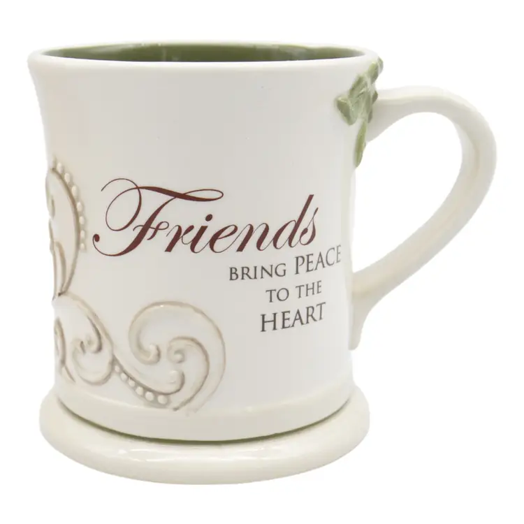 Grasslands Road Friends Bring Peace To The Heart Holly Mug Cup Coffee Tea 16oz