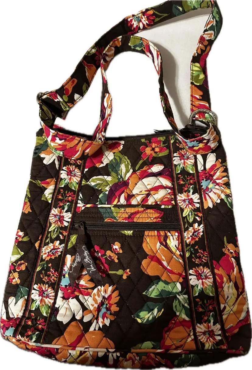 This Vera Bradley Hipster crossbody bag is featured in the retired "English Rose" floral pattern
