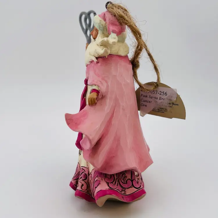 2016 Jim Shore Heartwood Creek Rose Pink Santa Ornament 4055057 Breast Cancer Awareness 4.5” W/ Box
