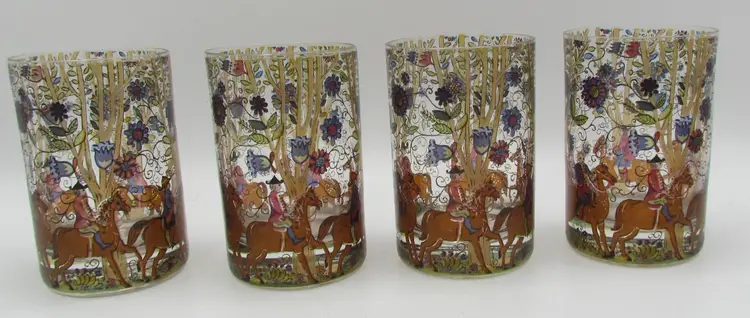 Vintage/Antique Kurt Hammer Crystal Tumbers Magical Forest Riders Set 4 RARE