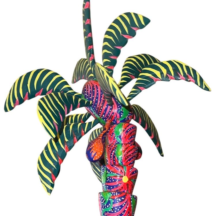 Hand Carved/Painted Oaxacan Palm Tree Mexico Alebrije 14”