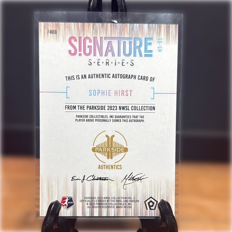 2023 NWSL Parkside Collection Vol. 2 Sophie Hirst Signature Series /400